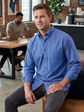Affinity Apparel Men's Dress Shirt Sz 17.5